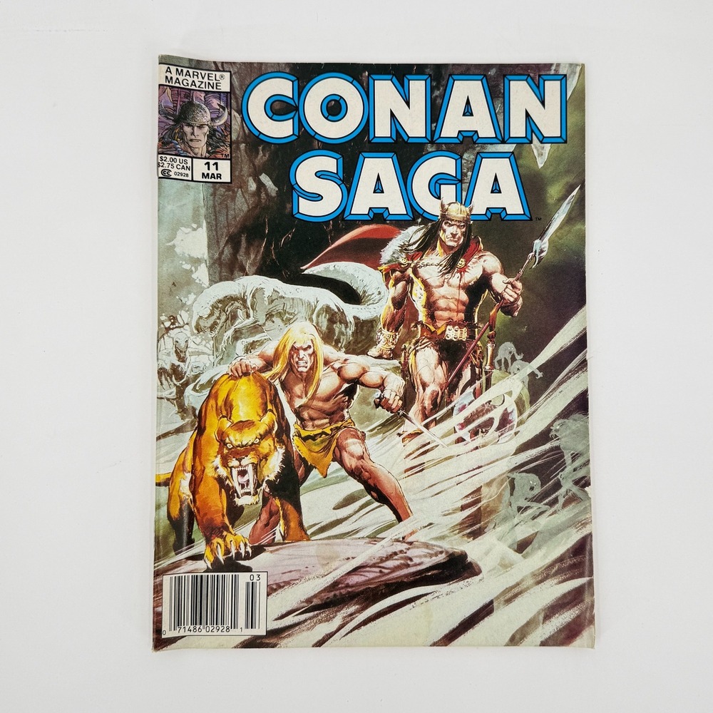 Marvel Conan Saga #11 1988 Neal Adams Cover Ka-Zar Red Sonja Newsstand Magazine
